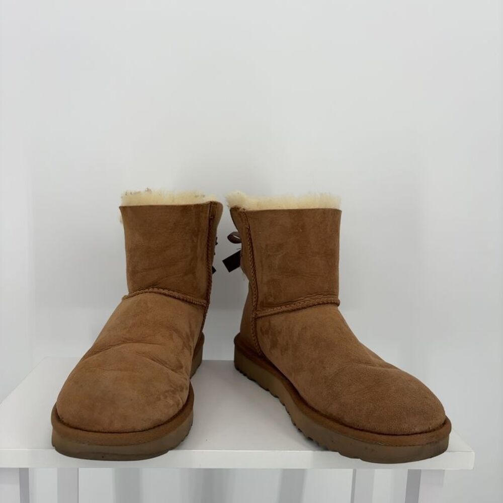 UGG Mini Bailey Bow Swirl Chestnut Boots